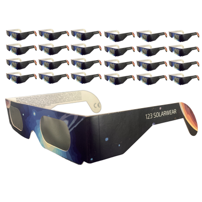 123 SOLARWEAR Solar Eclipse Glasses - CE and ISO Certified Safe Shades for Direct Sun Viewing