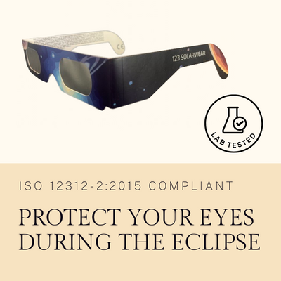 5 Pack - Premium Solar Eclipse Glasses - ISO 12312-2:2015 Compliant - 123 Solarwear